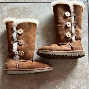 UGG Brown and Cream Winter Boots with Shearling Lining